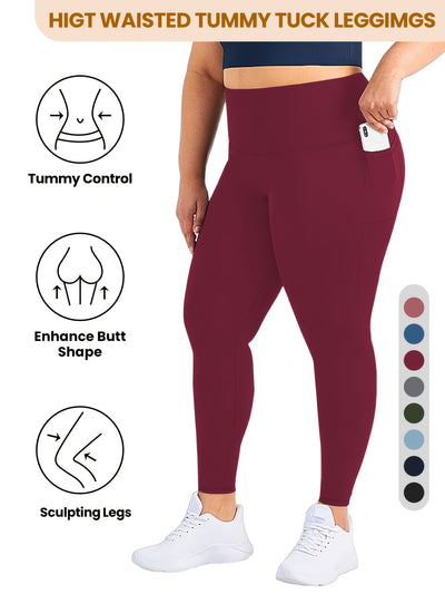 Women'S High-Waist Yoga Leggings with Side Pockets - Stretchy, Tummy Control, Sculpting Design, Black, Slim Fit, High Waisted, Perfect for Sports & Casual Wear, Workout Leggings | Slim Fit Leggings | High Waisted Legging