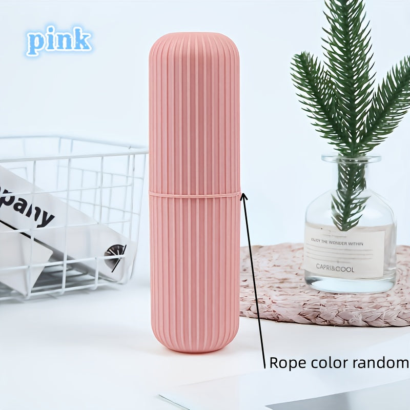 Travel Toothbrush with Portable Case, Rinse Cup and Toothpaste Holder - No Brush, Compact Oral Care Design