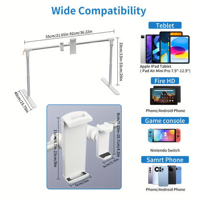 Elevate Your Screen Time: Bedside Tablet Stand with Stable Design and Adjustable Height - Perfect for Relaxing at Home