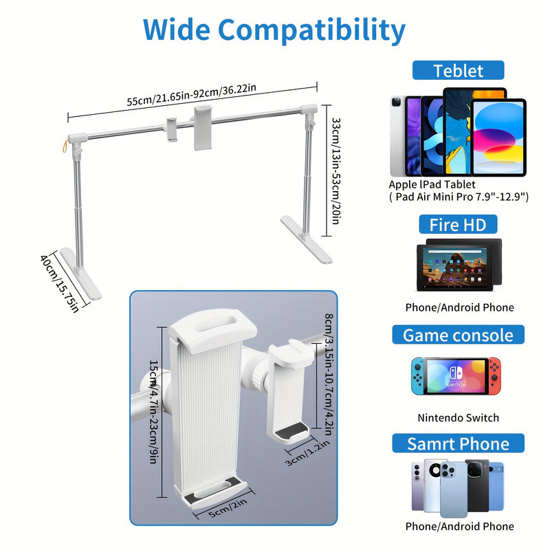 Elevate Your Screen Time: Bedside Tablet Stand with Stable Design and Adjustable Height - Perfect for Relaxing at Home