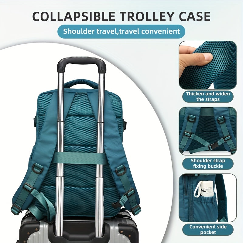 LONNKE Vacuum Compression Backpack - Airline Approved Carry-On (Fits in overhead bin), Heavy-Duty Compression Zipper, Spacious Travel & Business Backpack with Laptop Compartment, Water Bottle Pocket, Adjustable Shoulder Strap