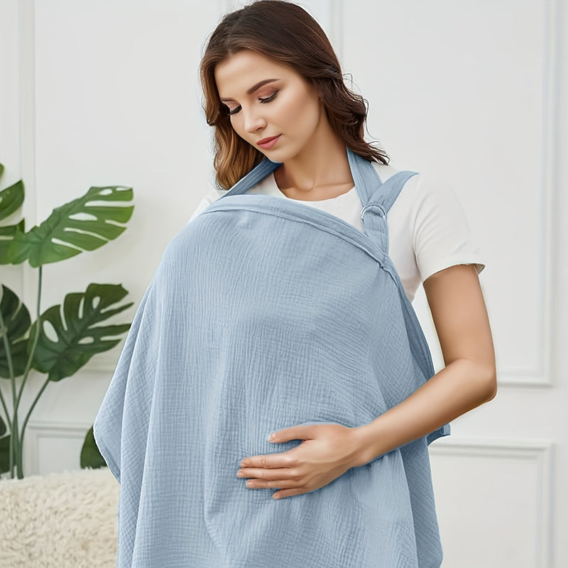 Mint Green Breathable Nursing Cover - Multi-Functional Lactation Cloth for Discreet Breastfeeding, Lightweight & Portable for Summer Use, Perfect for New Moms on the Go, Care Accessory | Versatile Nursing Cover | Lightweight
