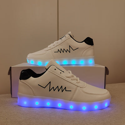 Women's Colorful Luminous Sneakers, Lace Up Low-top Lightweight Outdoor Shoes, Casual Sporty Footwear