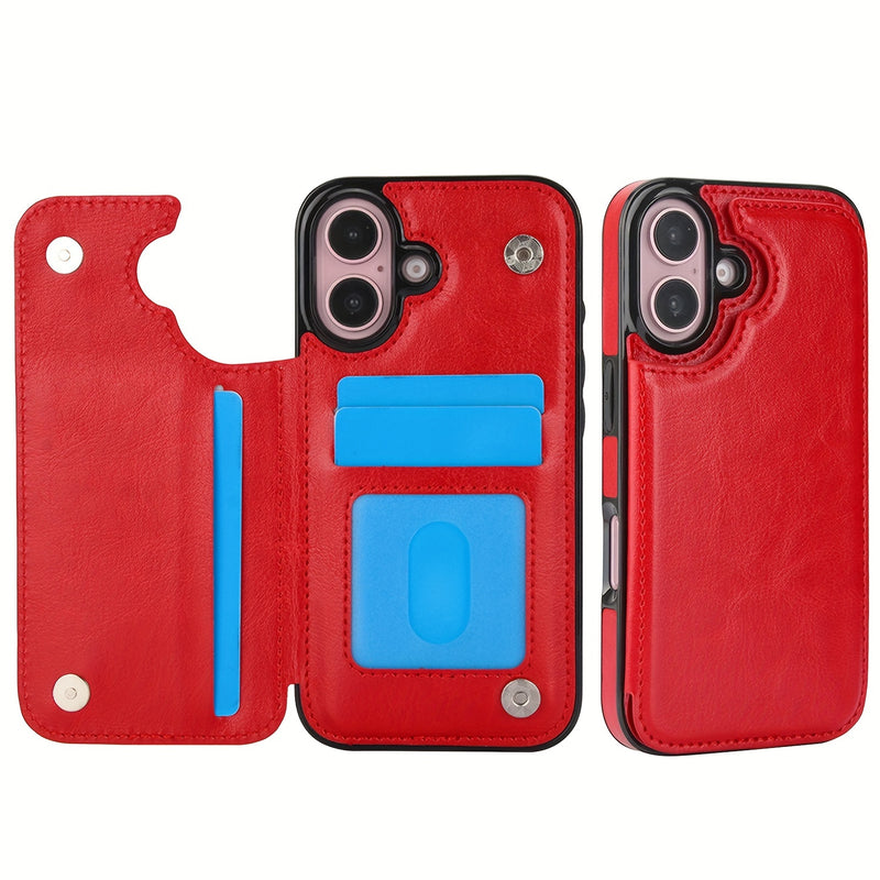 جراب iPhone قابل للطي من الجلد الصناعي عالي الجودة مع فتحات للبطاقات وحامل مقاوم للصدمات متوافق مع موديلات مختلفة بما في ذلك X XR XS Max 11 pro 12 pro 13 pro 14 15 16 SE 6 7 8 plus