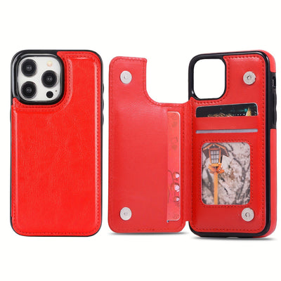 جراب iPhone قابل للطي من الجلد الصناعي عالي الجودة مع فتحات للبطاقات وحامل مقاوم للصدمات متوافق مع موديلات مختلفة بما في ذلك X XR XS Max 11 pro 12 pro 13 pro 14 15 16 SE 6 7 8 plus