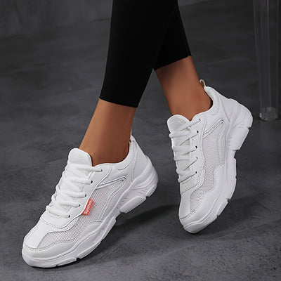 Women's Breathable Mesh Sneakers, Casual Lace Up Outdoor Shoes, Comfortable Low Top Sport Shoes