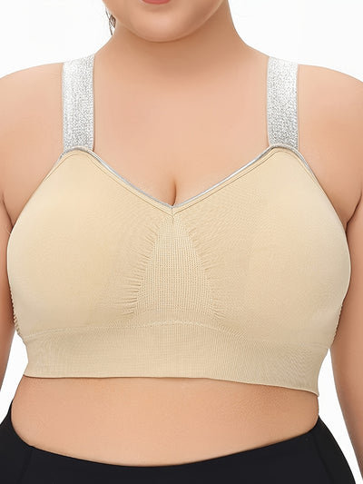 Middle Eastern Summer Thin Silvery Contrast High-End Bra Plus Size Breathable Women's Underwear Gathered Sports Lingerie with Extra Large Cups