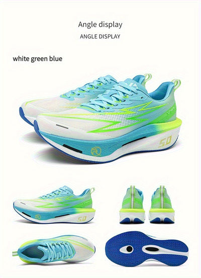 XPD Men's & Women's Lightweight Breathable Running Shoes - Neon Green/Blue/Grey Sneakers with Cushioned Arch Support, Non-Slip MD Sole & Low-Top Design for Gym, Jogging, Training - All-Season Sneakers for Men & Women - Stylis
