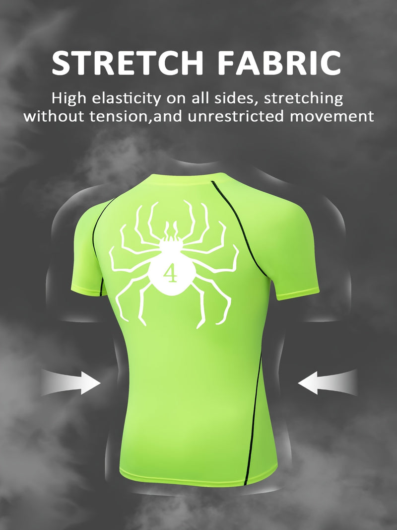 Spider Pattern Compression Shirts Men&