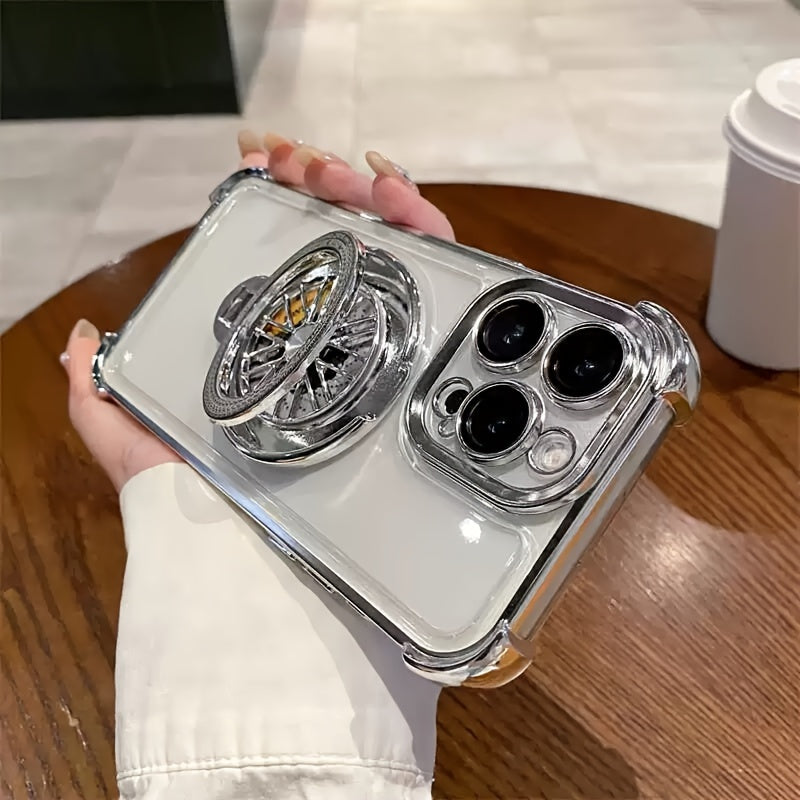 Four-corner Anti-fall Decompression Hub Bracket Mobile Phone Case Suitable For 16 15 14 13 12 11 Plus Pro Max