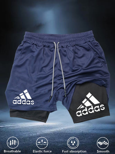 Men's Quick-Dry Athletic Gym Shorts with -Walk Design & 4-Way Stretch - Double-Layered Workout Leggings for Running,M Weightlifting, Hiking - All-Season Breathable Fitness Shorts with Drawstring Waist & Moisture-Wicking Techn