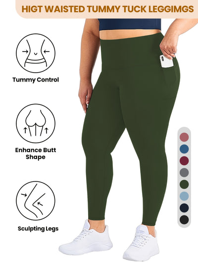 Women'S High-Waist Yoga Leggings with Side Pockets - Stretchy, Tummy Control, Sculpting Design, Black, Slim Fit, High Waisted, Perfect for Sports & Casual Wear, Workout Leggings | Slim Fit Leggings | High Waisted Legging