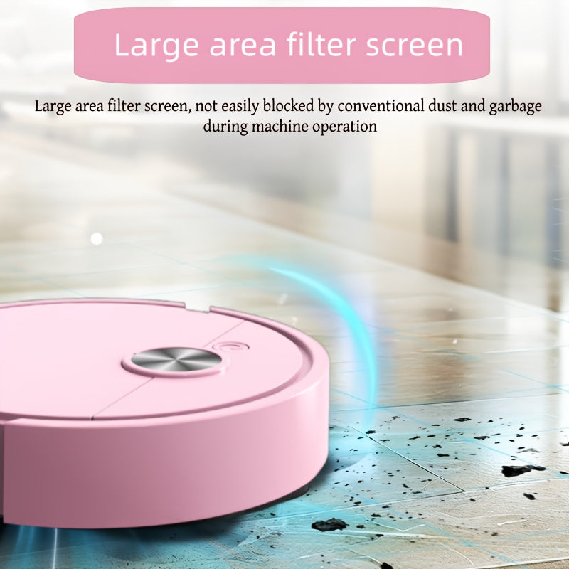 Ultra-Thin Smart Mini Robot Vacuum Cleaner - Battery-Powered, Compact Design for Hard-to-Reach Areas, Black, Efficient Filtration, Robot Floor Cleaning, Best Holiday Gift (Batteries Not Included)