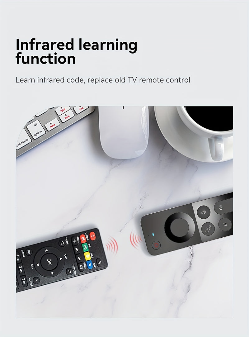 2.4G Universal Remote Control with Voice Command, Gesture Control, IR Learning, and Mini Keyboard - Programmable for Smart TV & Devices, Device Control Solution, Entertainment System Management, Programmable Remote Control, V