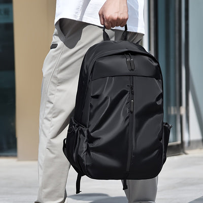 Men's Fashion Solid Color Simple Double Shoulder Backpack Lightweight Backpack Sports Travel Commuting Laptop Backpack Student Backpack