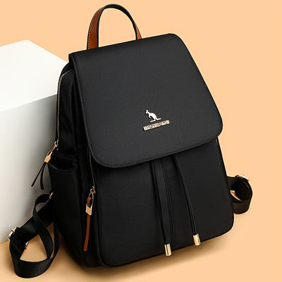 H7 3-5DAYS Teenager'S Lightweight Large Capacity Backpack - Stylish Black Casual Travel Bag with Multiple Compartments, Durable Zipper Closure & Golden-Tone Hardware, Perfect for Everyday Use, Backpack for Travel, Versatile C