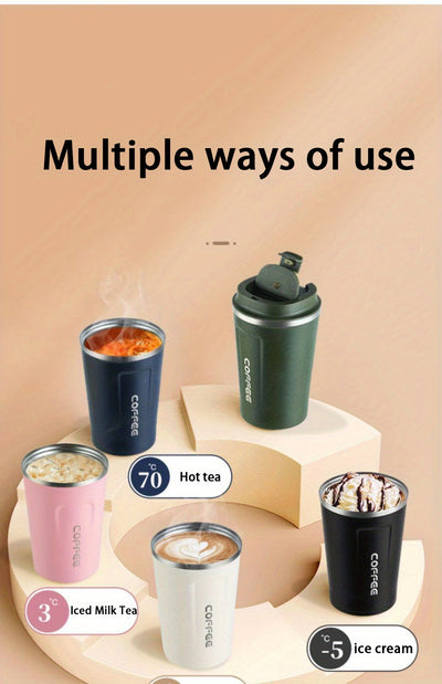 1pc Coffee Cup, Insulation And Cold Insulation Portable European High-end Exquisite Latte Cup For Men And Women, High-end Sense Portable Cup