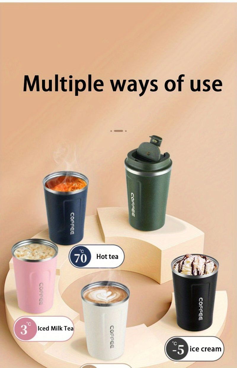 1pc Coffee Cup, Insulation And Cold Insulation Portable European High-end Exquisite Latte Cup For Men And Women, High-end Sense Portable Cup