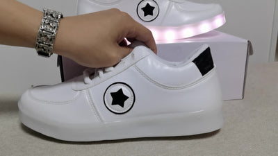Women's Colorful Luminous Sneakers, Lace Up Low-top Lightweight Outdoor Shoes, Casual Sporty Footwear