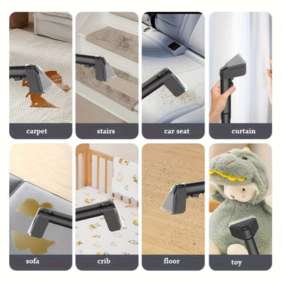 Carpet Cleaning Machine with Strong Suction - Heavy-Duty Deep Cleaner, IPX4 Waterproof, Powerful Suction for Carpets, Upholstery, Hardwood Floors - Includes Hose & Nozzle - Ideal for Home, Office, Pet Hair Removal - Compatibl