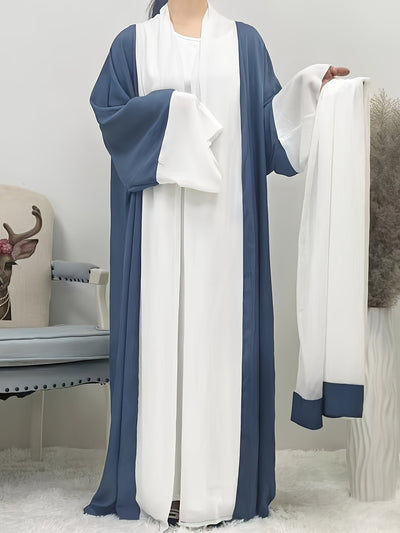 Plus Size - Plus Size - Plus Size, Women'S Plus Size Abaya Robe - Elegant Islamic Full-Length Dress with Open Front Closure, Flowing Longrobe for Formal & Casual Attire - Lightweight Non-See-Through Islamic Clothing, Loose Fi