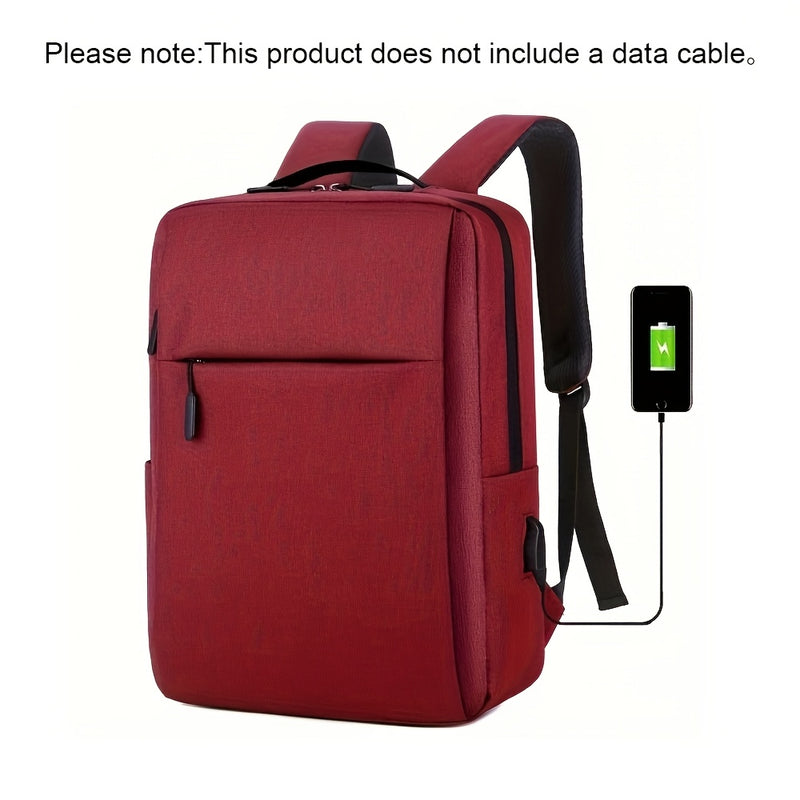 1pc Lightweight Laptop Bag - Durable Fabric Business Backpack with Adjustable Shoulder Straps, Multiple Compartments & Zipper Closure for School, Travel, Work - Grey, Backpack for Travel, Casual Style, Sturdy Construction