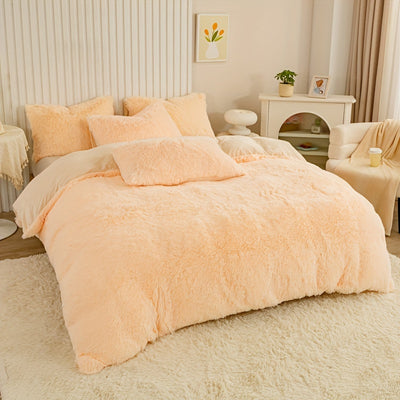 طقم غطاء لحاف فاخر من 3 قطع - غطاء سرير ناعم ومريح لجميع المواسم مصنوع من البوليستر بسحاب لغرفة النوم وغرفة الضيوف والمبيت