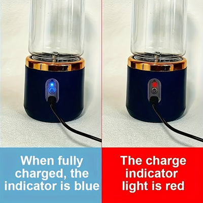 Multifunctional cordless portable juicer with 2 cups, blender fresh juice cup with sports cup lid, USB rechargeable juicer, six-blade blade juice quickly, juice fine, fruit blender suitable for home, kitchen and travel