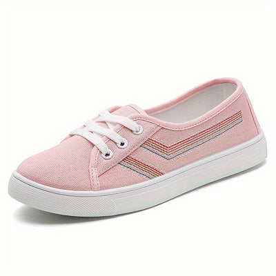 Women's Simple Canvas Shoes, Casual Lace Up Outdoor Shoes, Comfortable Low Top Sneakers