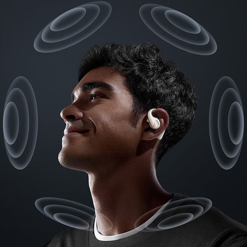 Soundcore AeroFit Pro Wireless Earbuds, Open-Ear Design for Comfortable Long-Term Wear, Strong Sound Quality, 2-in-1 Use, Built-in Microphone, 16.2mm Speakers, USB-C Charging, Ideal for Running and Outdoor Activities, Outdoor