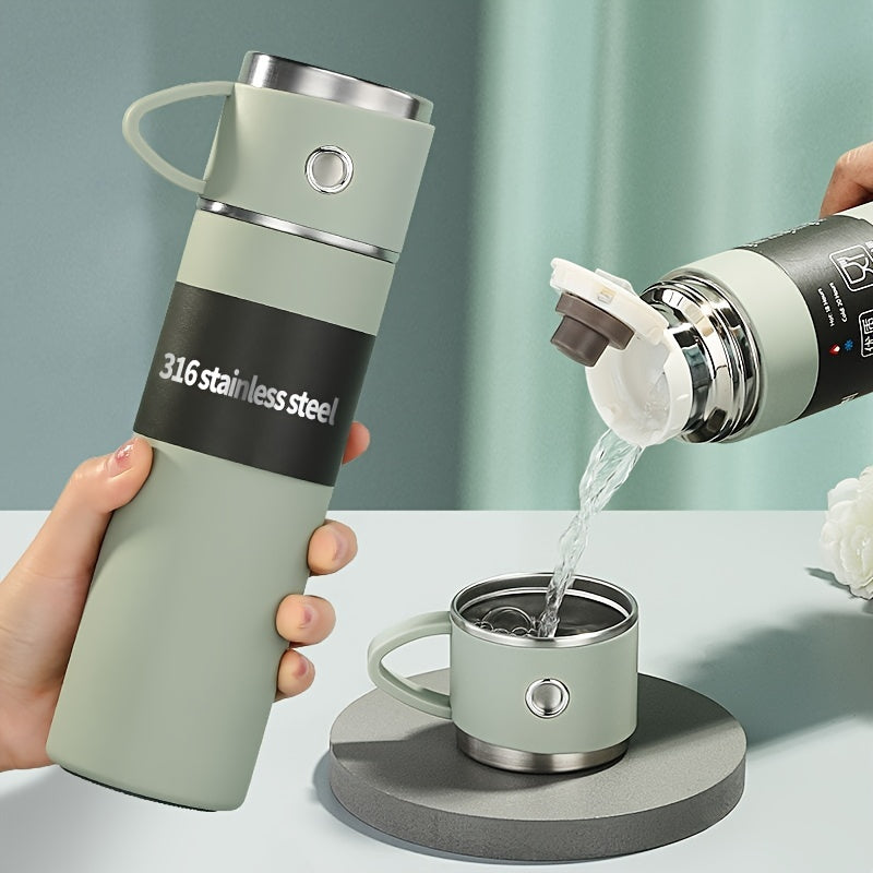 كوب مفرغ من الهواء مزدوج الجدار سعة 500 مل/16.91 أونصة، مصنوع من الفولاذ المقاوم للصدأ 316، كوب قهوة حراري مع غطاء، وعاء قهوة، يحافظ على المشروبات ساخنة لمدة 10 ساعات، باردة لمدة 20 ساعة