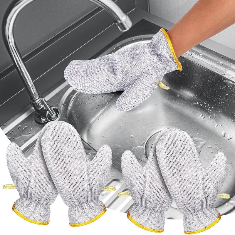 2 Pairs(4pcs) Scrubbing Wire Cleaning Cloth, Multipurpose Wire Dishwashing Rags for Wet and Dry Non-Scratch Wire Dishcloth Kitchen Cleaning Cloths for Scrubbing and Cleaning Dishes Pots Cooktops