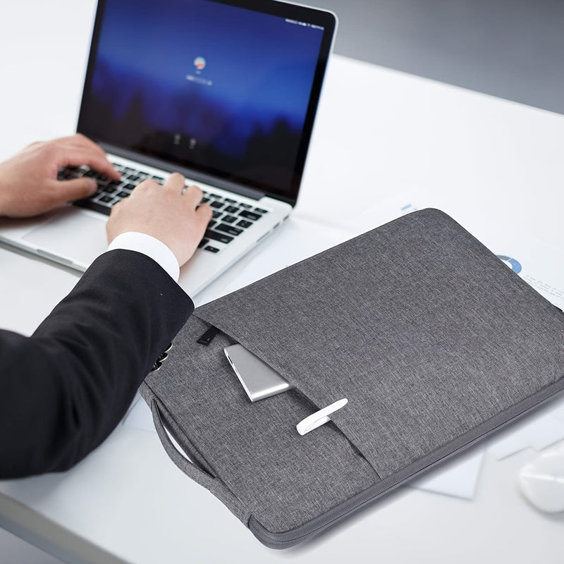 High Quality TSA-Compliant Laptop Sleeve Case with Handle for 33.02-40.64 cm MacBook Pro/Air, Dell XPS, Acer Chromebook, Lenovo & Most Laptops - Durable Nylon Fabric, Ergonomic Design, Deep Gray/Navy/Black, Laptop Bag