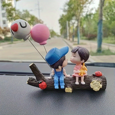 Cute Ornaments Couple Action Figurines Balloons Ornaments For Car Dashboard Decoration