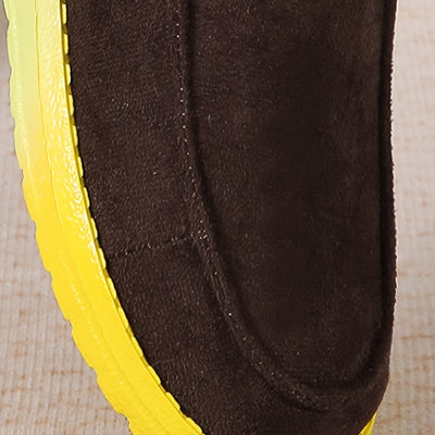 Women's Plush Lined Flat Shoes, Winter Warm & Cozy Low Top Slip On Shoes, Thermal Outdoor Shoes