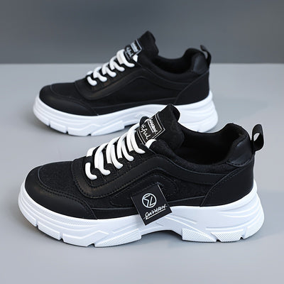 Women's Platform Sneakers, Fashion Lace Up Outdoor Shoes, Women's Comfortable Low Top Shoes
