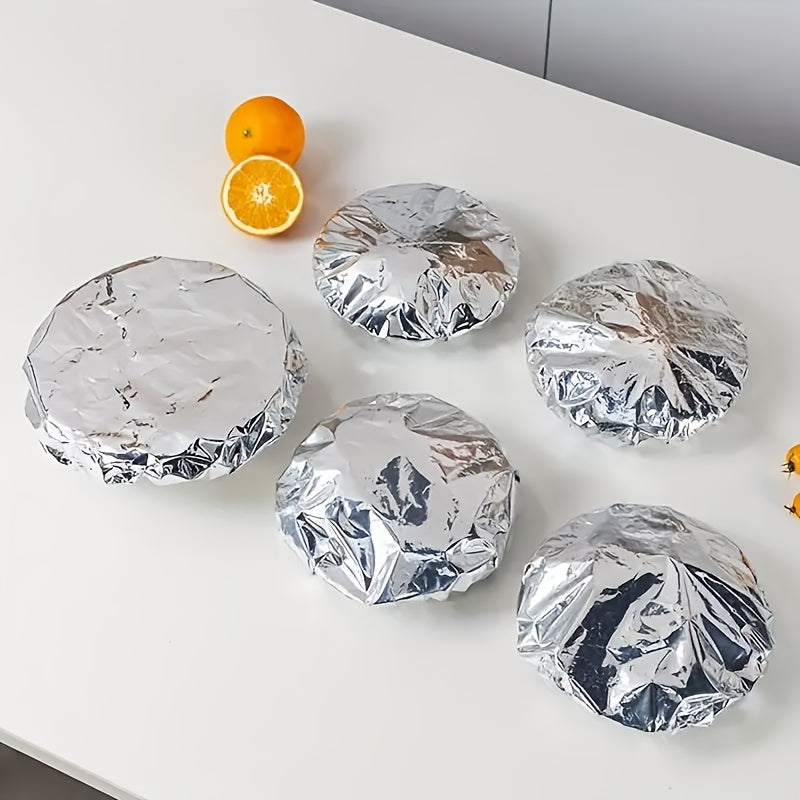 10PCS 15PCS 20PCS 25PCS 30PCS 40PCS 5PCS Food-Grade Reusable Aluminum Foil Lids for Bowls, Plates & Dishes – Universal Kitchen Insulation Covers to Keep Meals Warm and Fresh