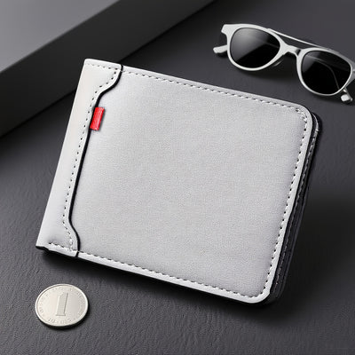 Men'S Slim Business Wallet - Minimalist Design with Multiple Card Slots, ID Window & Cash Compartment - Compact Travel Organizer - Durable Faux Leather Material - Ideal Gift for Professionals, Fathers, Husbands - Perfect for