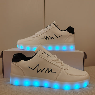 Women's Colorful Luminous Sneakers, Lace Up Low-top Lightweight Outdoor Shoes, Casual Sporty Footwear
