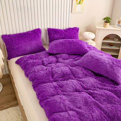 طقم غطاء لحاف فاخر من 3 قطع - غطاء سرير ناعم ومريح لجميع المواسم مصنوع من البوليستر بسحاب لغرفة النوم وغرفة الضيوف والمبيت