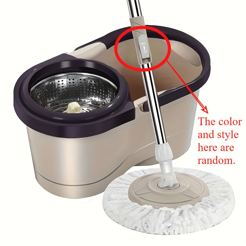 New Rotating Home Mop and Bucket Set, Wet & Dry Use, 360° Swivel for Easy Cleaning Without Electricity or Handwashing. Durable Dust-Removing Tool Suitable for Hardwoods, Laminate Floors, Tiles, Wooden Surfaces – Essential