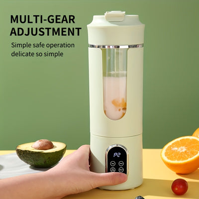 530ml USB Rechargeable Portable Juice Blender with LED Display - 7.4V Powerful Ice Crushing, Fresh Fruit & Vegetable Juicer, Compact Design for Smoothies, Nutritional Drinks, Home & Travel Use, Portable Juicer, Healthy Bevera