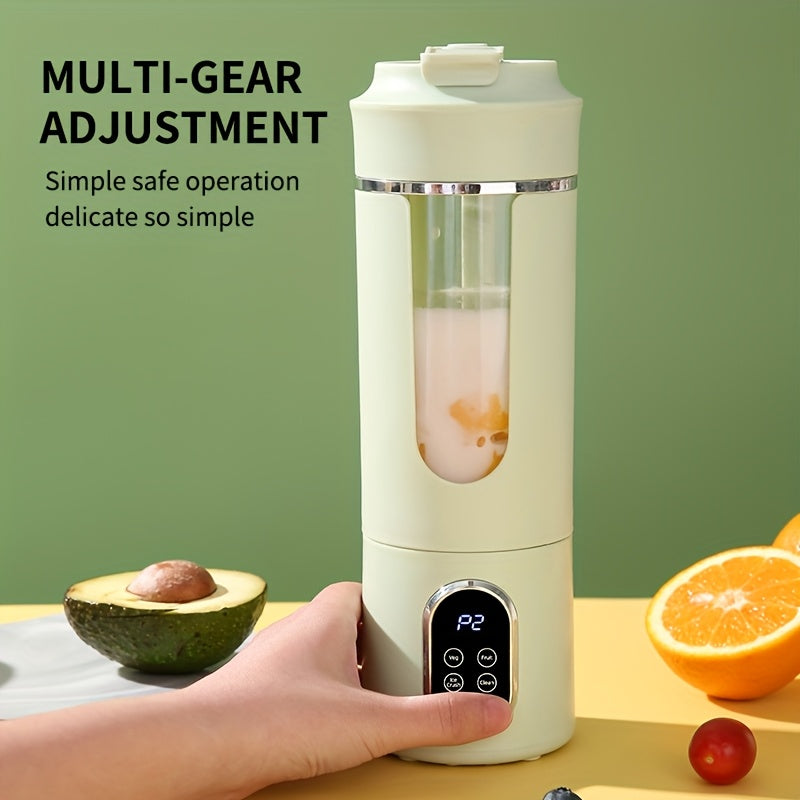 530ml USB Rechargeable Portable Juice Blender with LED Display - 7.4V Powerful Ice Crushing, Fresh Fruit & Vegetable Juicer, Compact Design for Smoothies, Nutritional Drinks, Home & Travel Use, Portable Juicer, Healthy Bevera