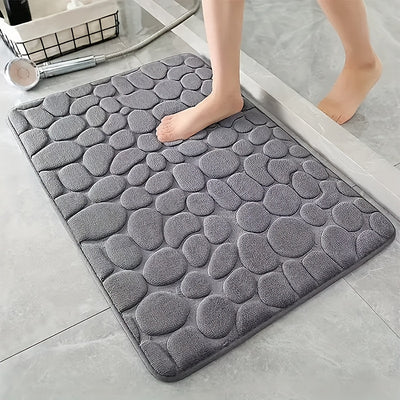 1pc Anti Slip Pebble Pattern Soft Absorbent Foot Pads for Bathroom, Bedroom & Kitchen - Absorbs water and reduces slipping