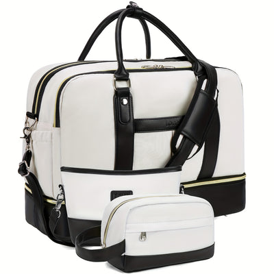 مجموعة حقائب سفر بسيطة ذات سعة كبيرة، حقيبة يد خفيفة الوزن بسحاب، حقيبة محمولة للاستخدام اليومي مع حزام قابل للفصل، حقيبة للجنسين للاستخدام اليومي