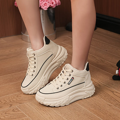 Women's Platform Sneakers, Versatile High Top Outdoor Shoes, Women's Comfortable Athletic Shoes