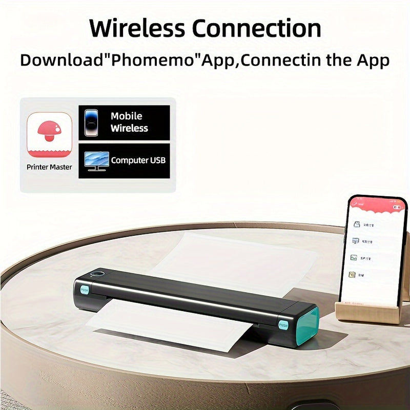 Wireless Portable Printer M08F: 21.59x27.94cm Thermal Printer, Ink Free, Mobile Printer That Can Be Used For Business, Office, Home, And Study, Compatible With Android And IOS