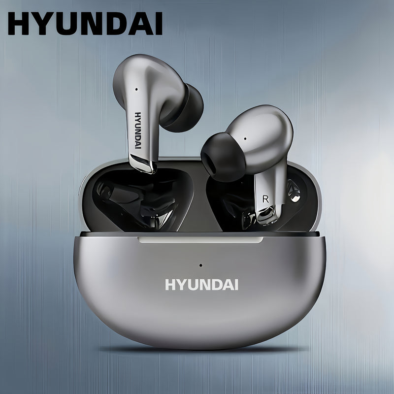 HYUNDAI 2025 Hot Selling Wireless Wireless Earbuds - Low Latency, Long Battery Life, Sound Isolation, with Mic for Gaming, Sports, and Music, Touch Control, USB-C Charging, Semi-Open Back Design, Condenser Microphone, Ideal f