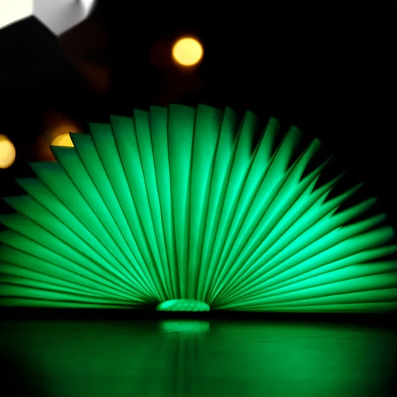 مصباح كتاب خشبي بخمسة ألوان، مصباح كتاب ليلي، مصباح كتاب قابل للطي لغرفة النوم، مصباح طاولة النوم، هدية عيد ميلاد دافئة، مصباح كتاب قابل للطي إبداعي، مصباح كتاب LED، شحن رومانسي