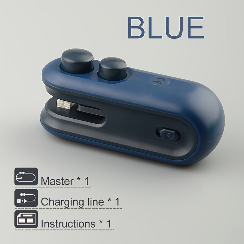 1pc Snack Packaging Bag Sealer, Built-in Lithium Battery USB Rechargeable Mini Household Sealer, Portable Mini Sealer for Picnic Outings, Hand-pressed Plastic Sealer, Plastic Bag Sealing Artifact, Suitable for Sealing Snack B